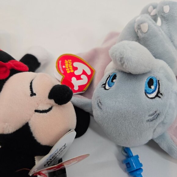Ty Disney Mickey Mouse and Dumbo Plush Key Clips Keychains Lot of 2 NEW - Picture 3 of 12